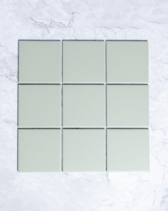 Bridges Mint Green Unglazed Full Body Porcelain Square Mosaic Tile 97x97mm