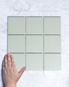 Bridges Mint Green Unglazed Full Body Porcelain Square Mosaic Tile 97x97mm