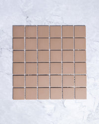 Bridges Mocha Brown Unglazed Full Body Porcelain Square Mosaic Tile 48 x 48mm tile, view 2 - Tile Touch