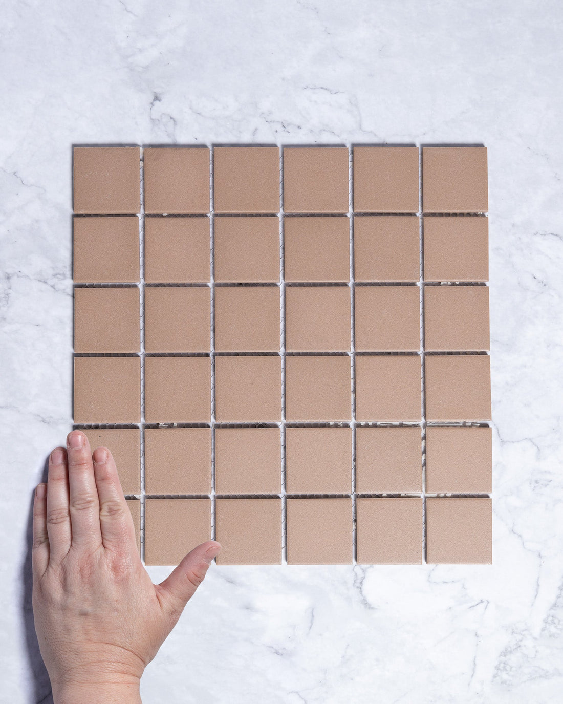 Bridges Mocha Brown Unglazed Full Body Porcelain Square Mosaic Tile 48 x 48mm tile, view 1 - Tile Touch