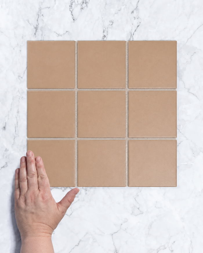Bridges Mocha Brown Unglazed Full Body Porcelain Square Mosaic Tile 97x97mm