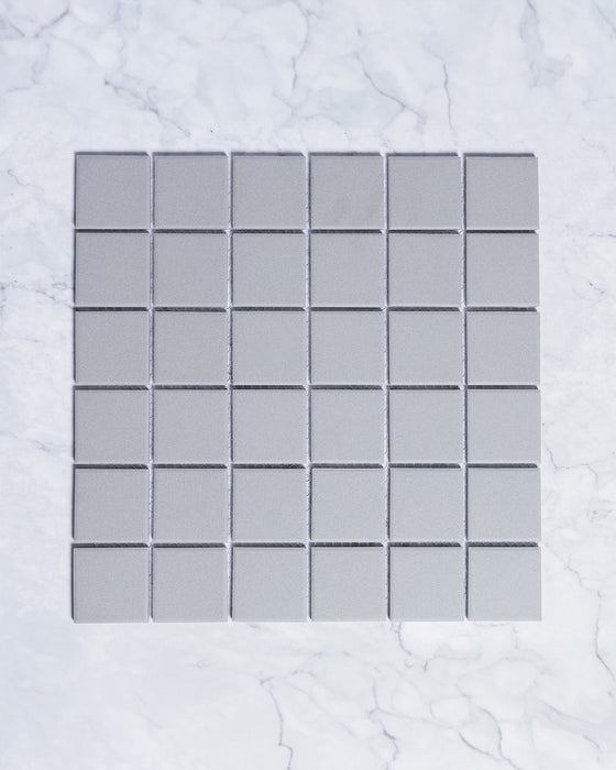 Bridges Stone Grey Unglazed Full Body Porcelain Square Mosaic Tile 48 x 48mm