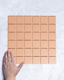  Bridges Terracotta Orange Unglazed Full Body Porcelain Square Mosaic Tile 48 x 48mm