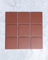 Bridges Dark Terracotta Unglazed Full Body Porcelain Square Mosaic Tile 97x97mm