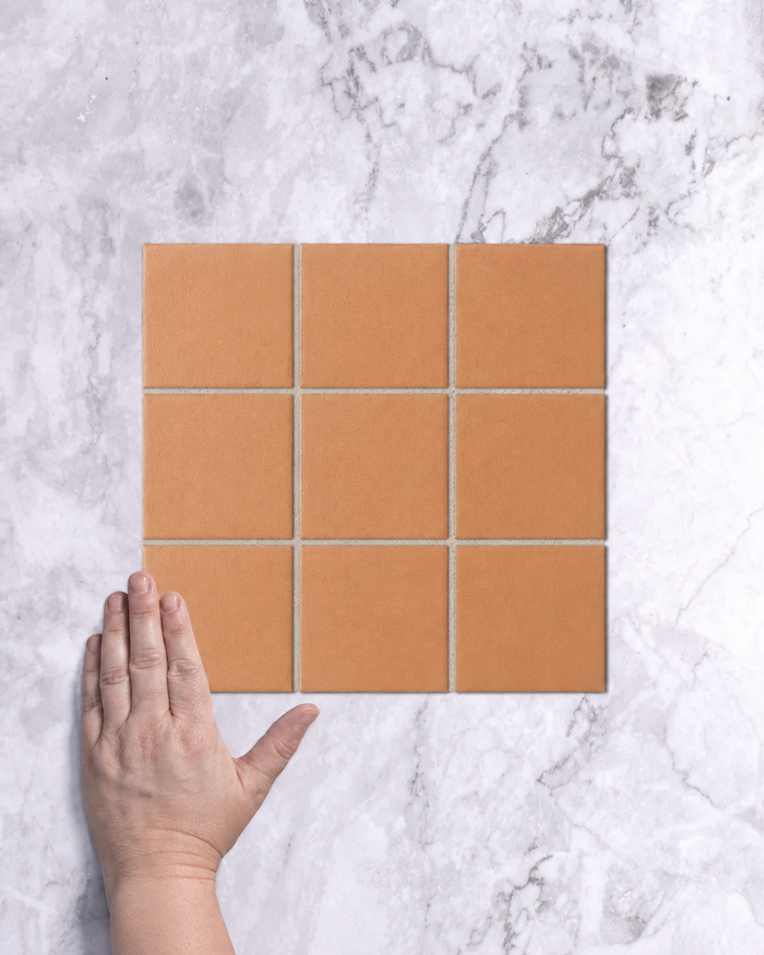Bridges Terracotta Orange Unglazed Full Body Porcelain Square Mosaic Tile 97 x 97mm