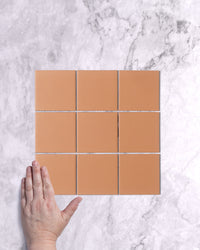 Bridges Terracotta Orange Unglazed Full Body Porcelain Square Mosaic Tile 97 x 97mm