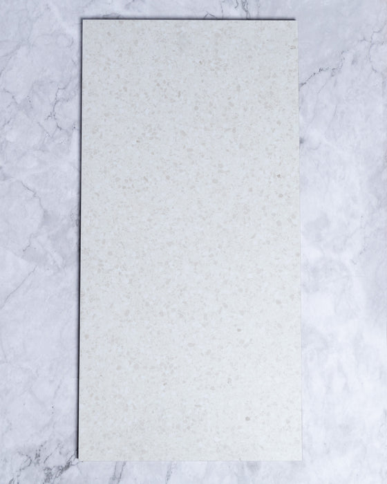 Burrows Blanc White Terrazzo Look Porcelain Tile 300x600mm