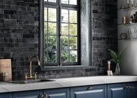 Collie Artisanal Charcoal Gloss Zellige Look Spanish Subway Tile tile, view 3 - Tile Touch