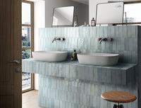 Collie Artisanal Duck Egg Blue Gloss Subway Tile tile, view 3 - Tile Touch