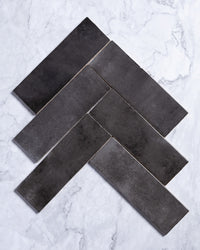 Collie Artisanal Charcoal Gloss Zellige Look Spanish Subway Tile tile, view 2 - Tile Touch