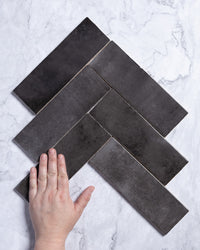 Collie Artisanal Charcoal Gloss Zellige Look Spanish Subway Tile tile, view 1 - Tile Touch