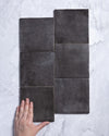 Collie Artisanal Square Charcoal Gloss Zellige Look Spanish Tile 132x132mm