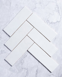 Collie Artisanal White Gloss Subway Tile tile, view 2 - Tile Touch