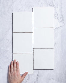  Collie Artisanal Square White Gloss Zellige Look Spanish Tile 132x132mm