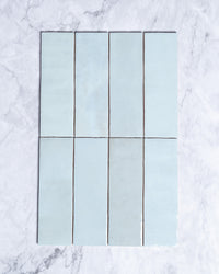 Collie Artisanal Duck Egg Blue Gloss Subway Tile tile, view 2 - Tile Touch