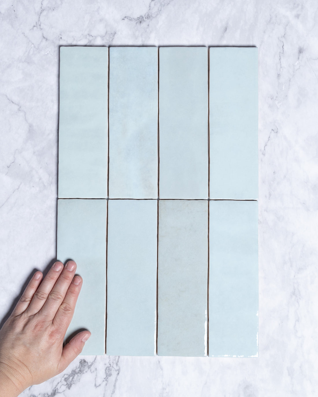 Collie Artisanal Duck Egg Blue Gloss Subway Tile tile, view 1 - Tile Touch