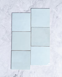 Collie Artisanal Square Duck Egg Blue Gloss Zellige Look Spanish Tile 132x132mm tile, view 2 - Tile Touch