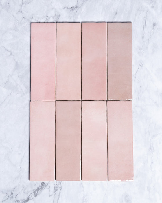 Collie Artisanal Pink Gloss Subway Tile