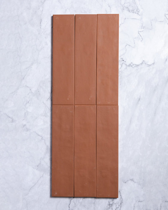 Dana Ceramic Terracotta Matt Subway Tile 60x250mm