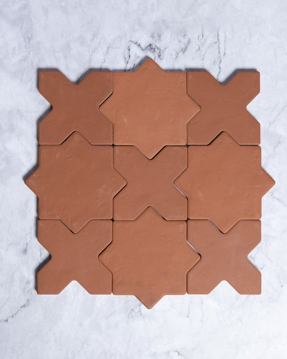 Dana Ceramic Terracotta Matt Star & Cross Tile 108x150mm