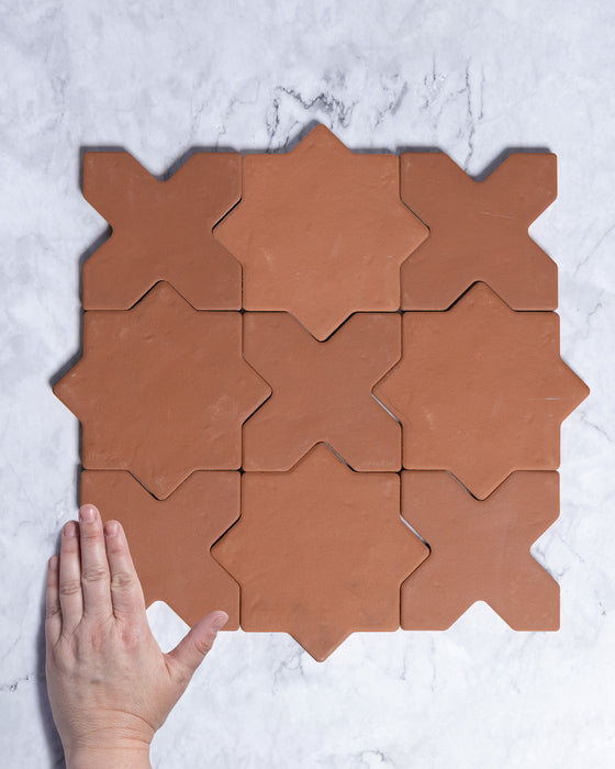 Dana Ceramic Terracotta Matt Star & Cross Tile 108x150mm