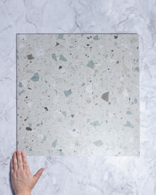  Desmond Soft Olive Terrazzo Look Porcelain Tile 600x600mm