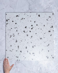 Desmond White Terrazzo Look Porcelain Tile 600x600mm tile, view 1 - Tile Touch