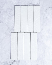 Ellerston White Rustic Brick Look Tile 60 x 250mm tile, view 2 - Tile Touch