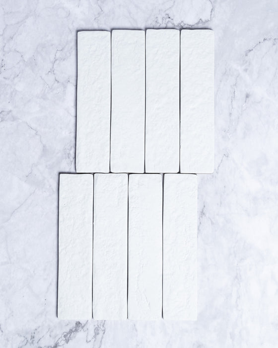 Ellerston White Rustic Brick Look Tile 60 x 250mm