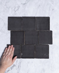 Exville Charcoal Gloss Spanish Tile 100x100mm tile, view 1 - Tile Touch