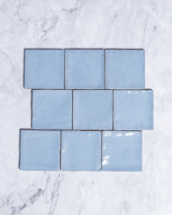 Exville Sky Blue Gloss Spanish Tile 100x100mm