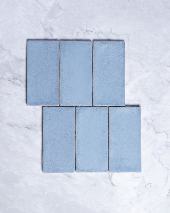 Exville Sky Blue Gloss Spanish Tile 75x150mm