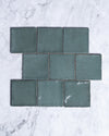 Exville Dark Sage Green Gloss Spanish Tile 100x100mm