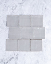 Exville Silver Grey Gloss Spanish Tile 100x100mm tile, view 2 - Tile Touch