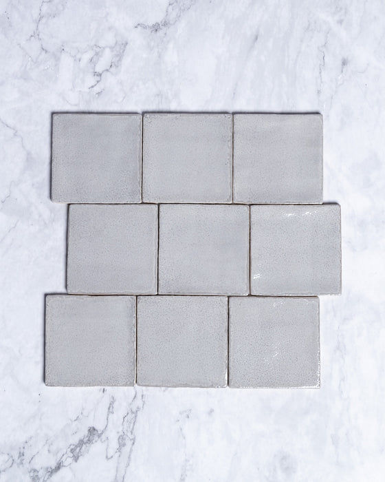 Exville Silver Grey Gloss Spanish Tile 100x100mm