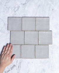 Exville Silver Grey Gloss Spanish Tile 100x100mm tile, view 1 - Tile Touch