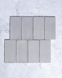 Exville Silver Grey Gloss Spanish Tile 75x150mm tile, view 2 - Tile Touch