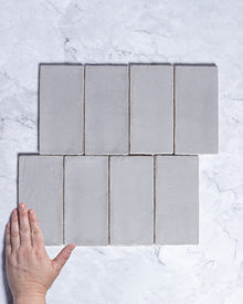  Exville Silver Grey Gloss Spanish Tile 75x150mm