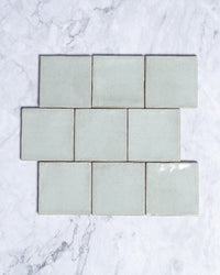 Exville Mint Green Gloss Spanish Tile 100x100mm tile, view 2 - Tile Touch