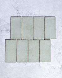 Exville Mint Green Gloss Spanish Tile 75x150mm tile, view 2 - Tile Touch