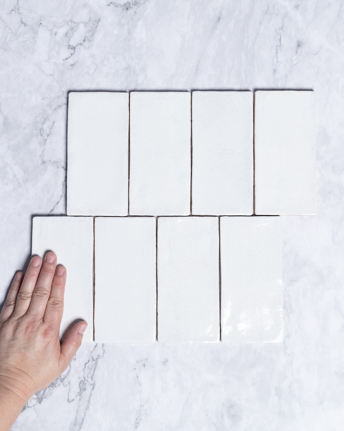 Exville White Gloss Spanish Tile 75x150mm tile, view 1 - Tile Touch