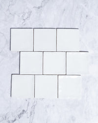 Exville White Gloss Spanish Tile 100x100mm tile, view 2 - Tile Touch