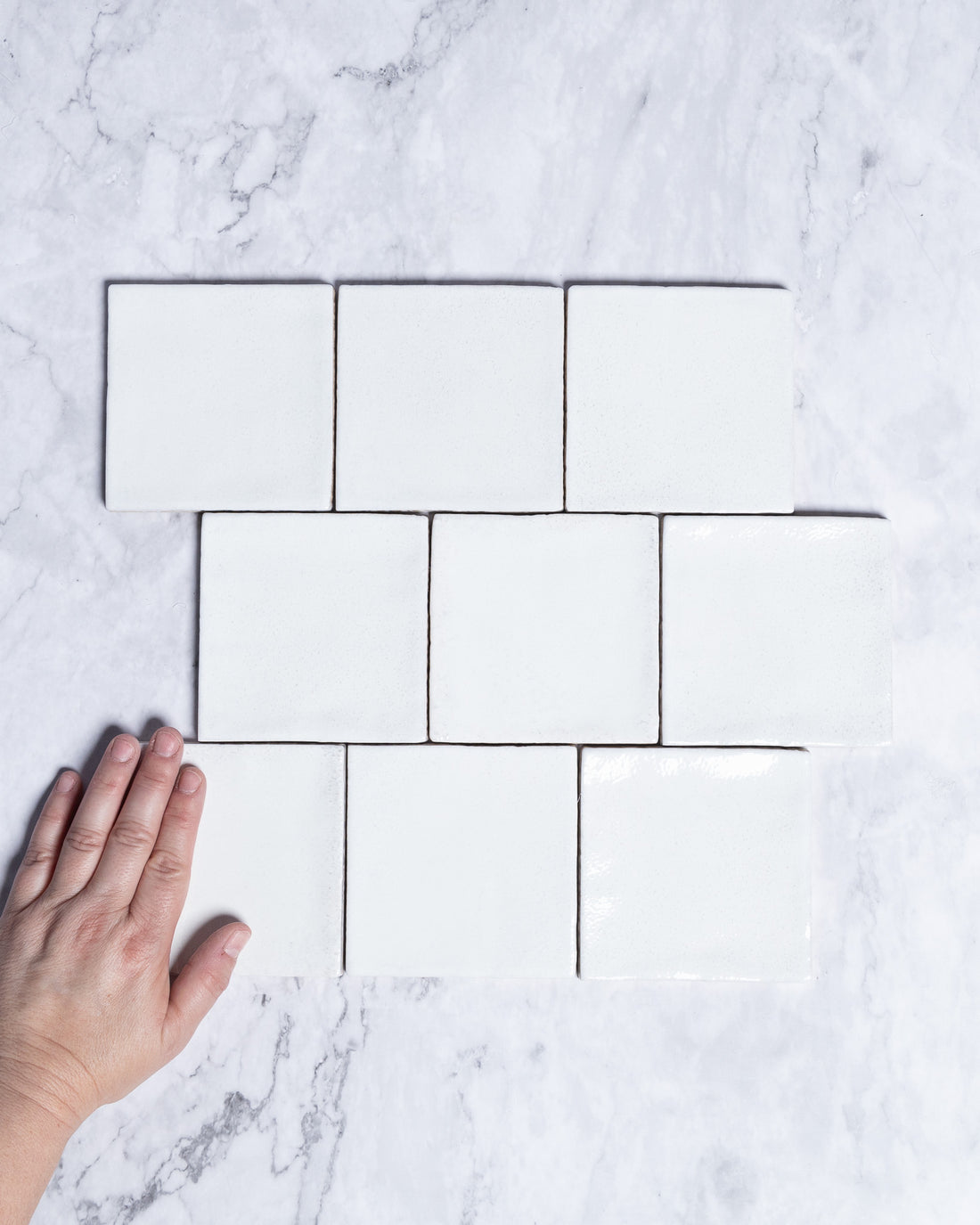 Exville White Gloss Spanish Tile 100x100mm tile, view 1 - Tile Touch