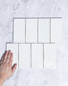 Exville White Gloss Spanish Tile 75x150mm