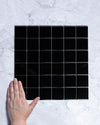 Fairway Small Plain Black Gloss Square Mosaic 48x48mm
