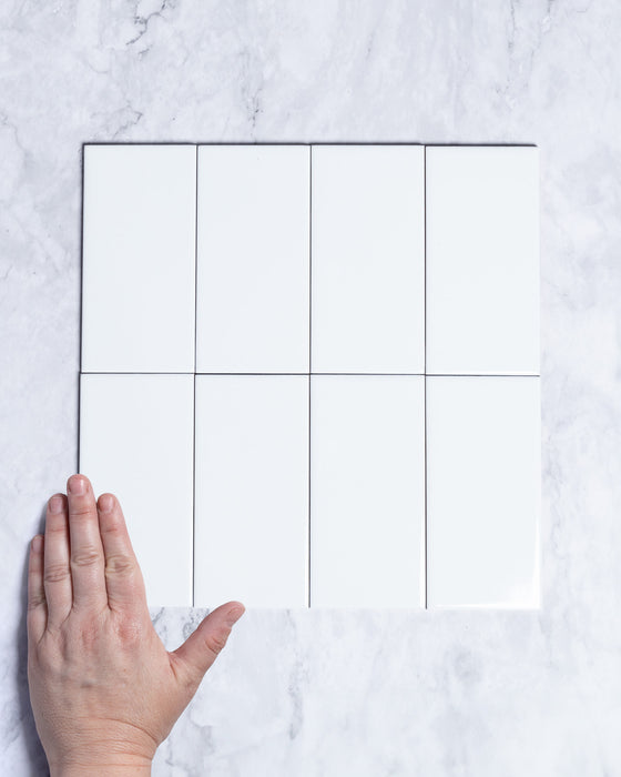 Florence White Gloss Subway Tile 75 x 150mm