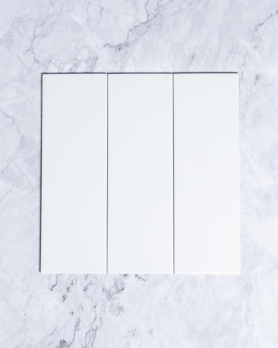 Lyons Pure White Ceramic Wall Tiles Matt 100x300mm