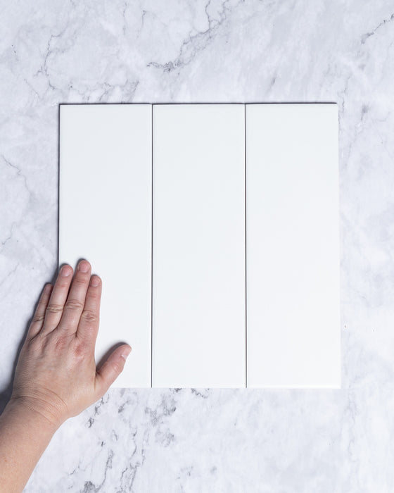 Lyons Pure White Ceramic Wall Tiles Matt 100x300mm