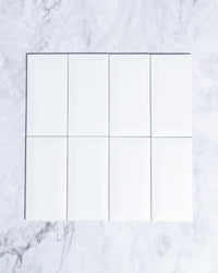 Florence White Bevel Matt Subway Tile 75x150mm