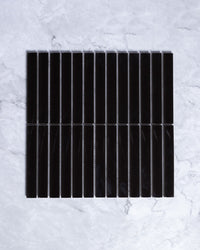 Gracemere Black Gloss Concave Kit Kat Finger Mosaic Tile tile, view 2 - Tile Touch